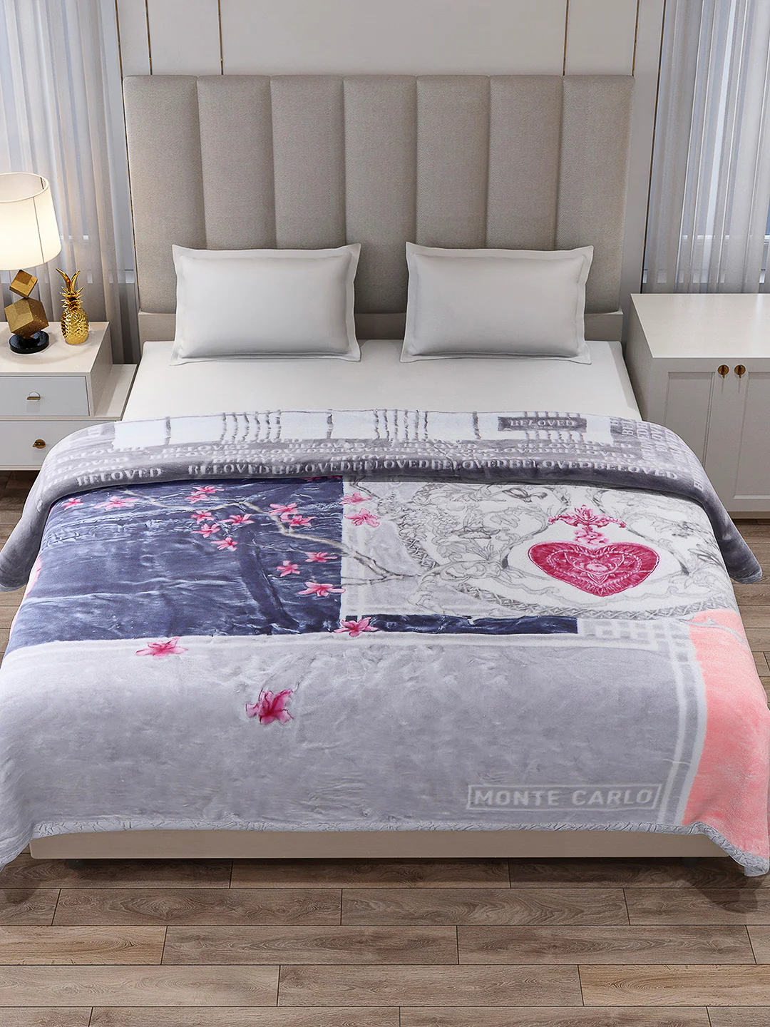 Printed Double Bed Reversible Blanket 2 Ply, 850 GSM, 4.5 kg (Uphar) - Image 3