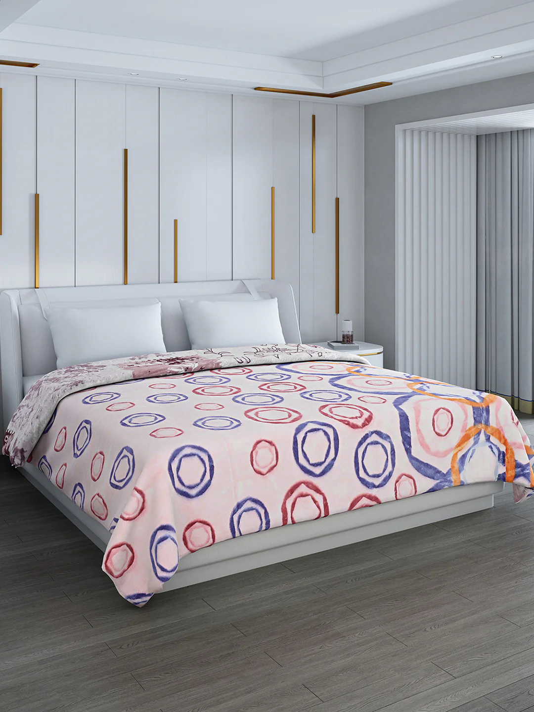 Printed Double Bed Reversible Blanket 2 Ply, 853 GSM, 4.5 kg (Tohfa)