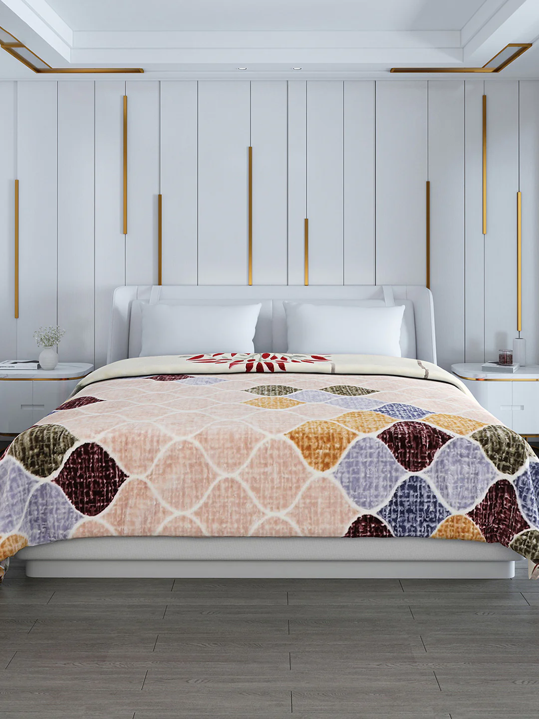 Printed Double Bed Reversible Blanket 2 Ply, 853 GSM, 4.5 kg (Tohfa) - Image 3