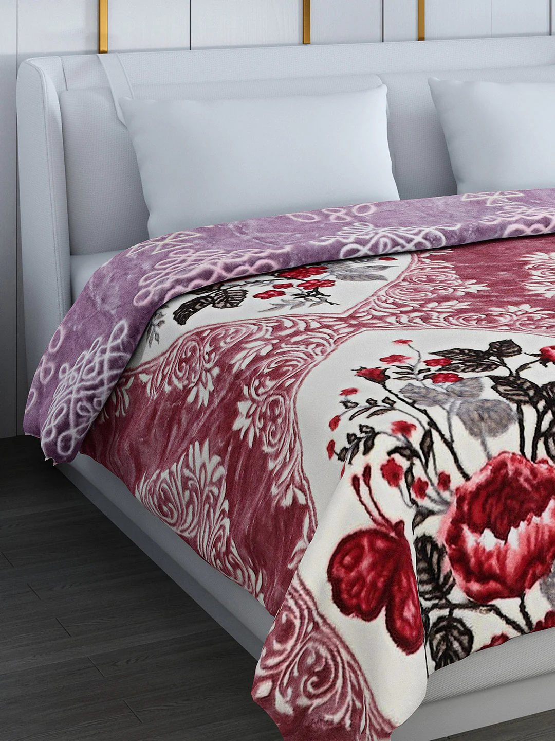 Printed Double Bed Reversible Blanket 2 Ply, 853 GSM, 4.5 kg (Tohfa) - Image 6