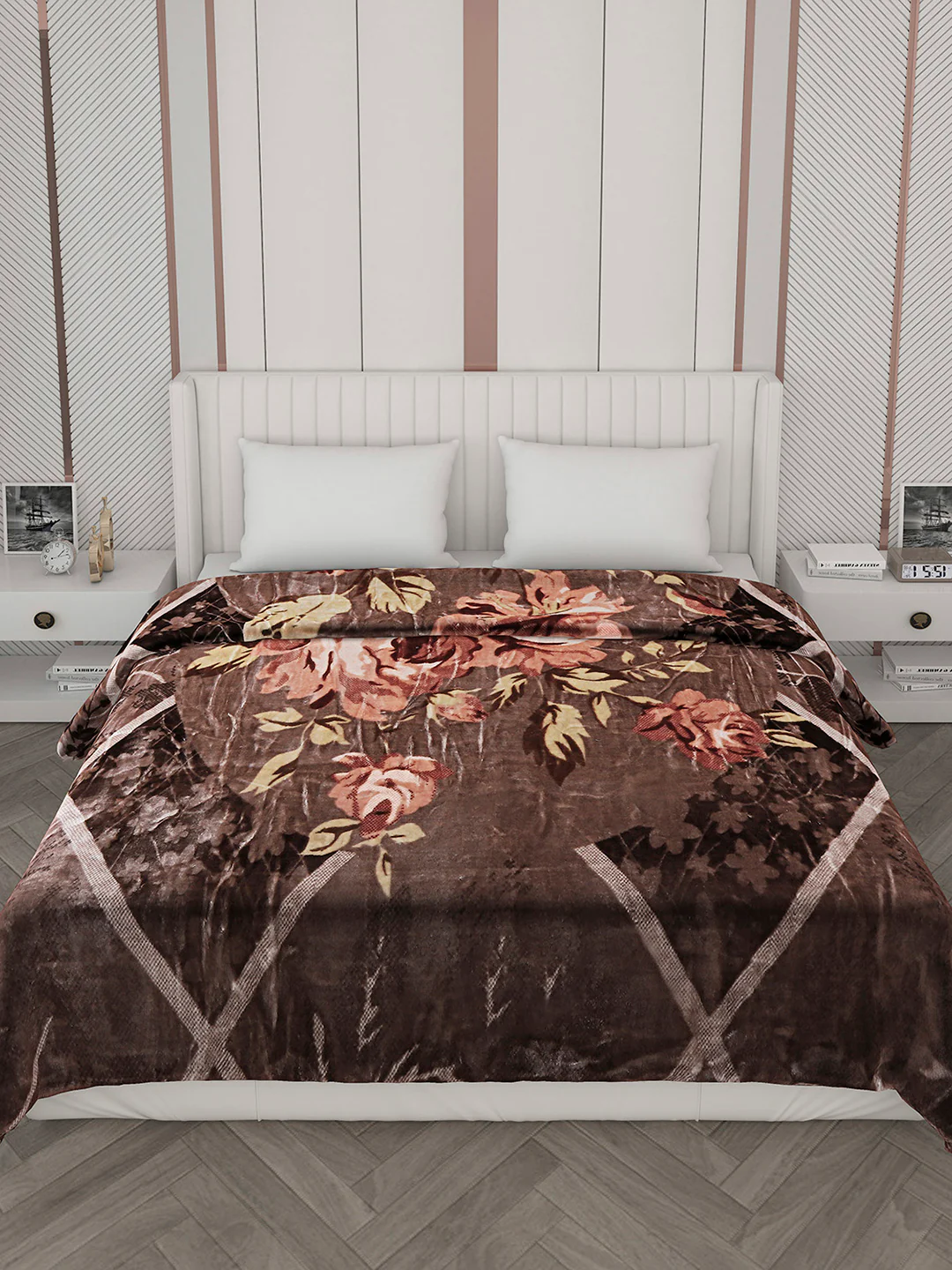 Printed Double Bed Reversible Blanket 2 Ply, 871 GSM, 4.6 kg (Moonvalley) - Image 3