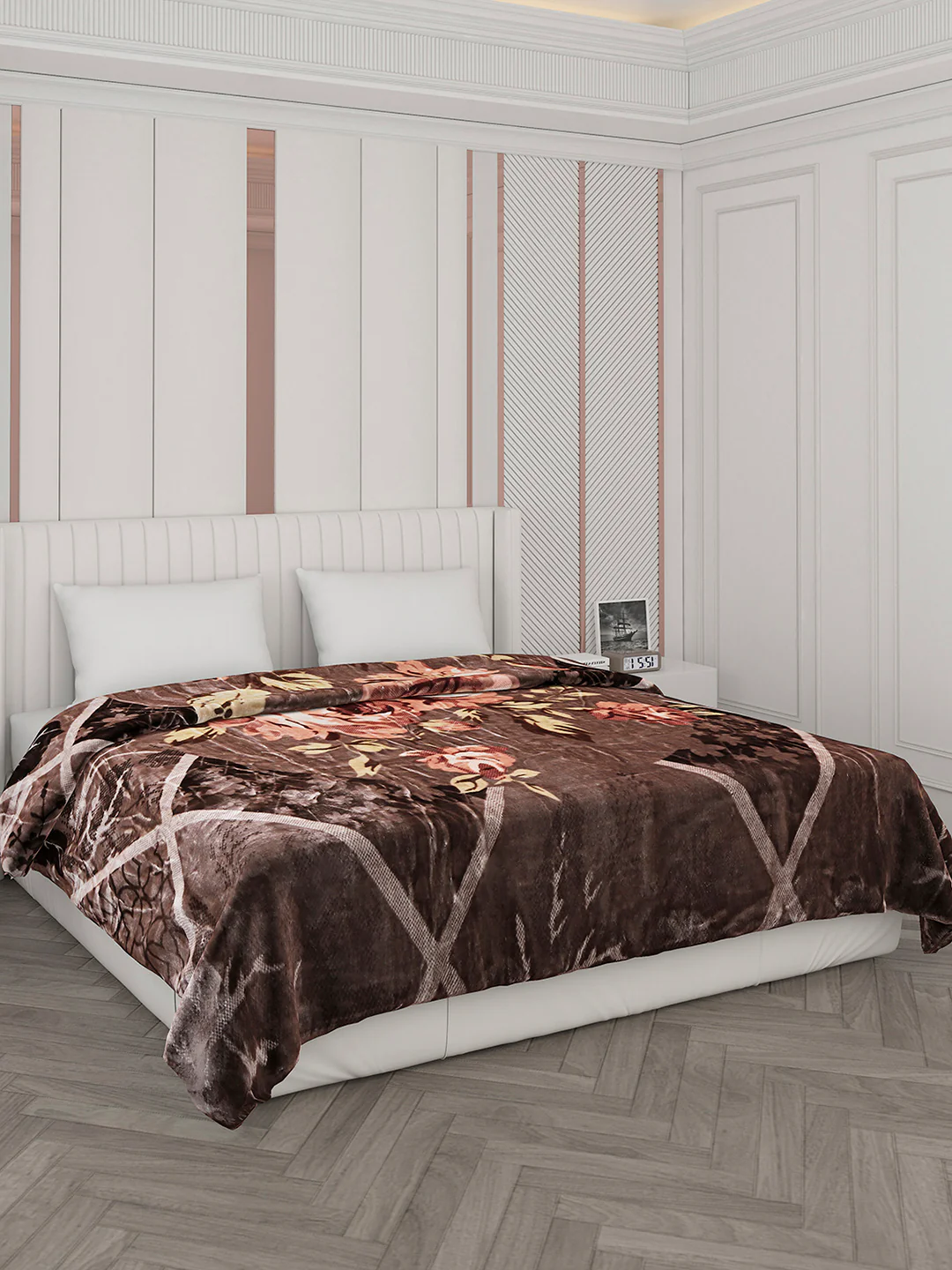 Printed Double Bed Reversible Blanket 2 Ply, 871 GSM, 4.6 kg (Moonvalley) - Image 4