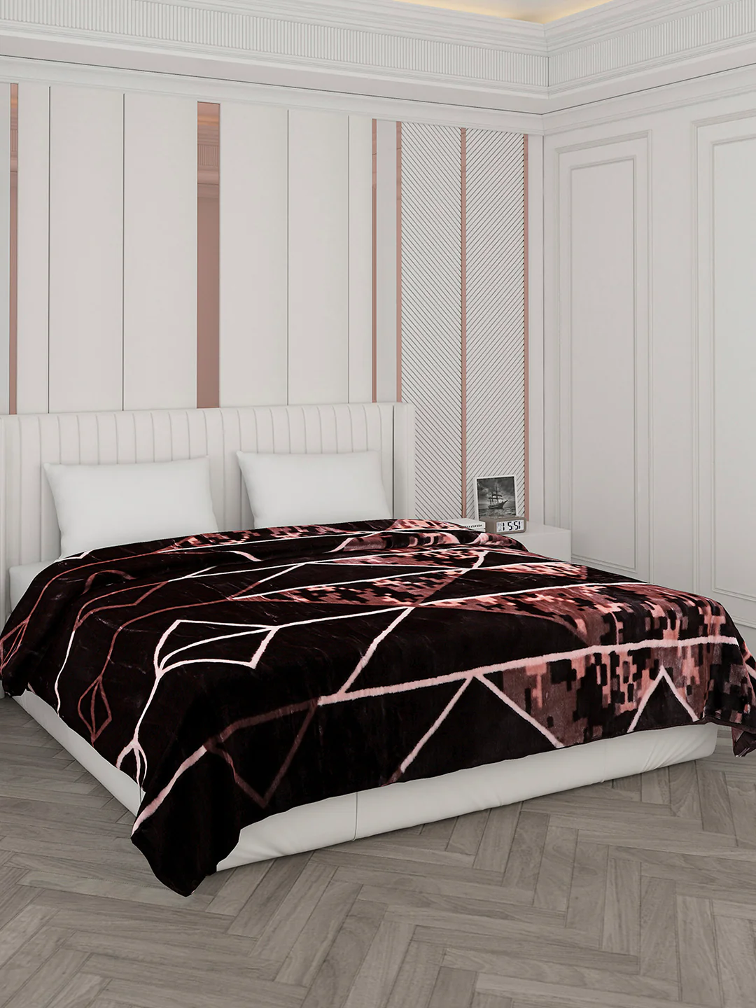Printed Double Bed Reversible Blanket 2 Ply, 871 GSM, 4.6 kg (Moonvalley) - Image 4