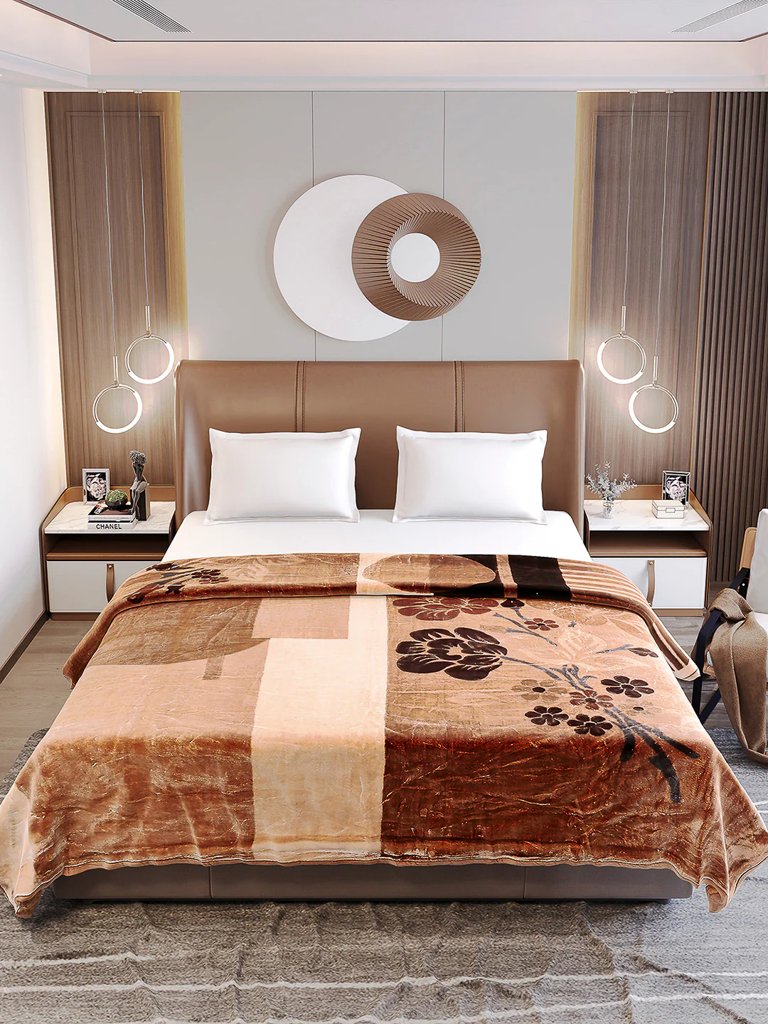 Printed Double Bed Reversible Blanket 2 Ply, 872 GSM, 4.6 kg (Moonvalley) - Image 3