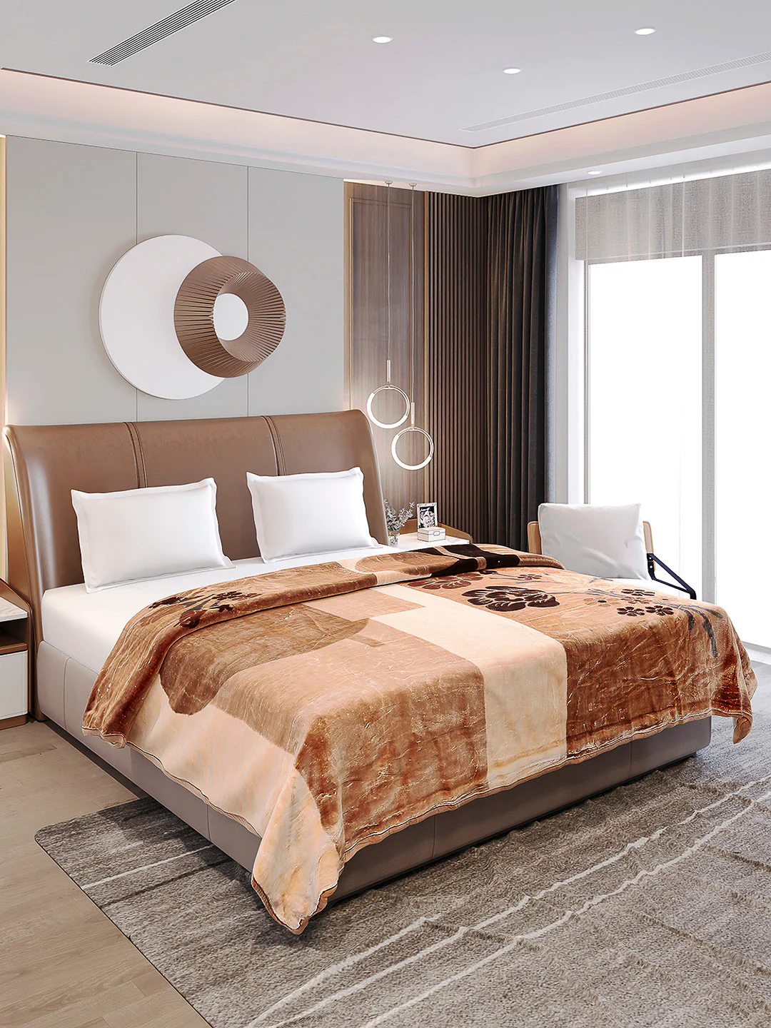 Printed Double Bed Reversible Blanket 2 Ply, 872 GSM, 4.6 kg (Moonvalley) - Image 4