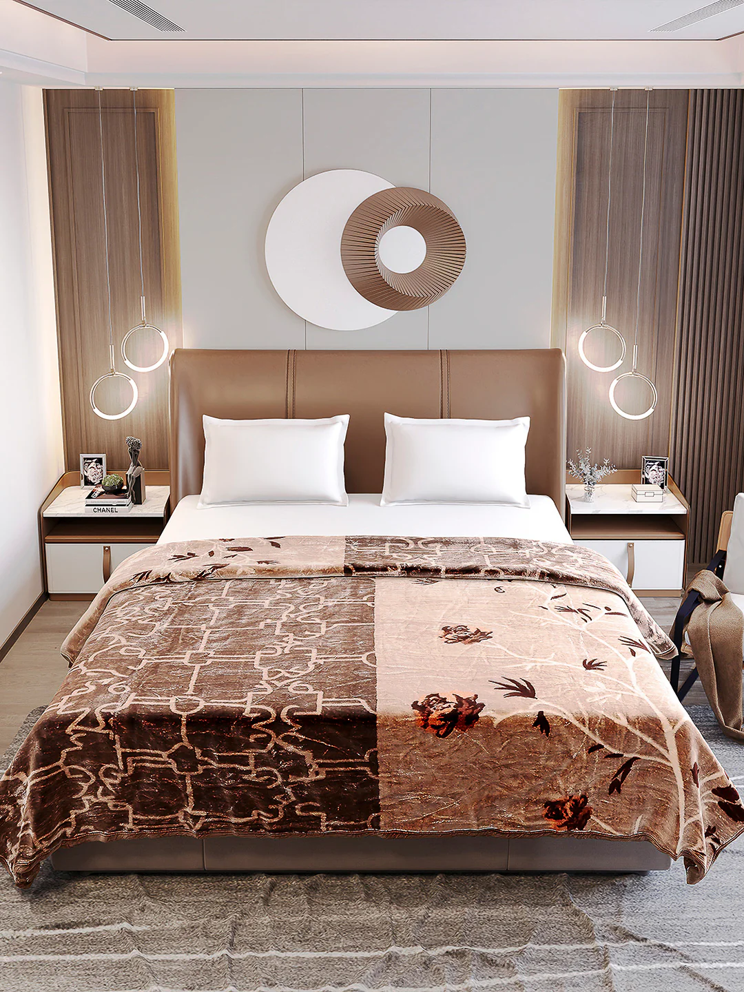 Printed Double Bed Reversible Blanket 2 Ply, 872 GSM, 4.6 kg (Moonvalley) - Image 3