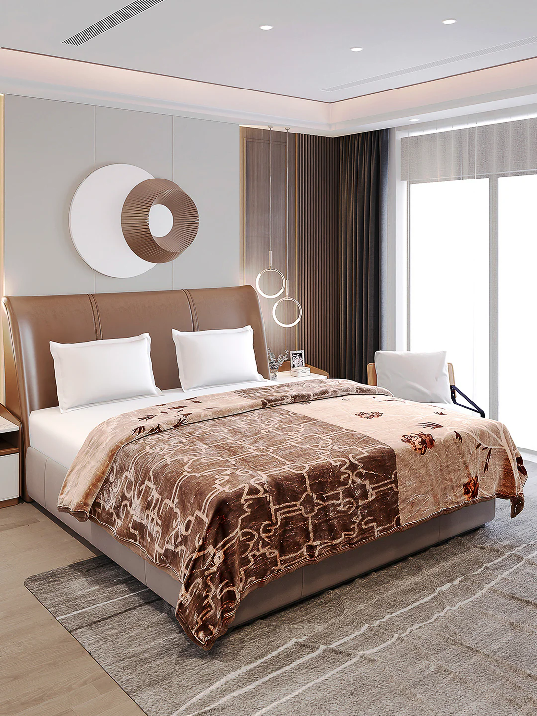Printed Double Bed Reversible Blanket 2 Ply, 872 GSM, 4.6 kg (Moonvalley) - Image 4