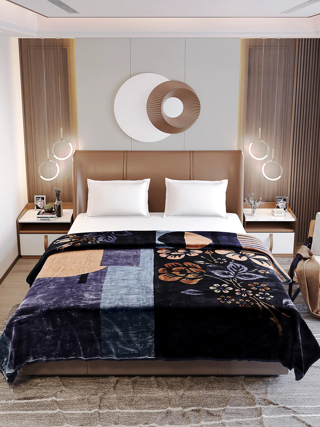 Printed Double Bed Reversible Blanket 2 Ply, 872 GSM, 4.6 kg (Moonvalley) - Image 3