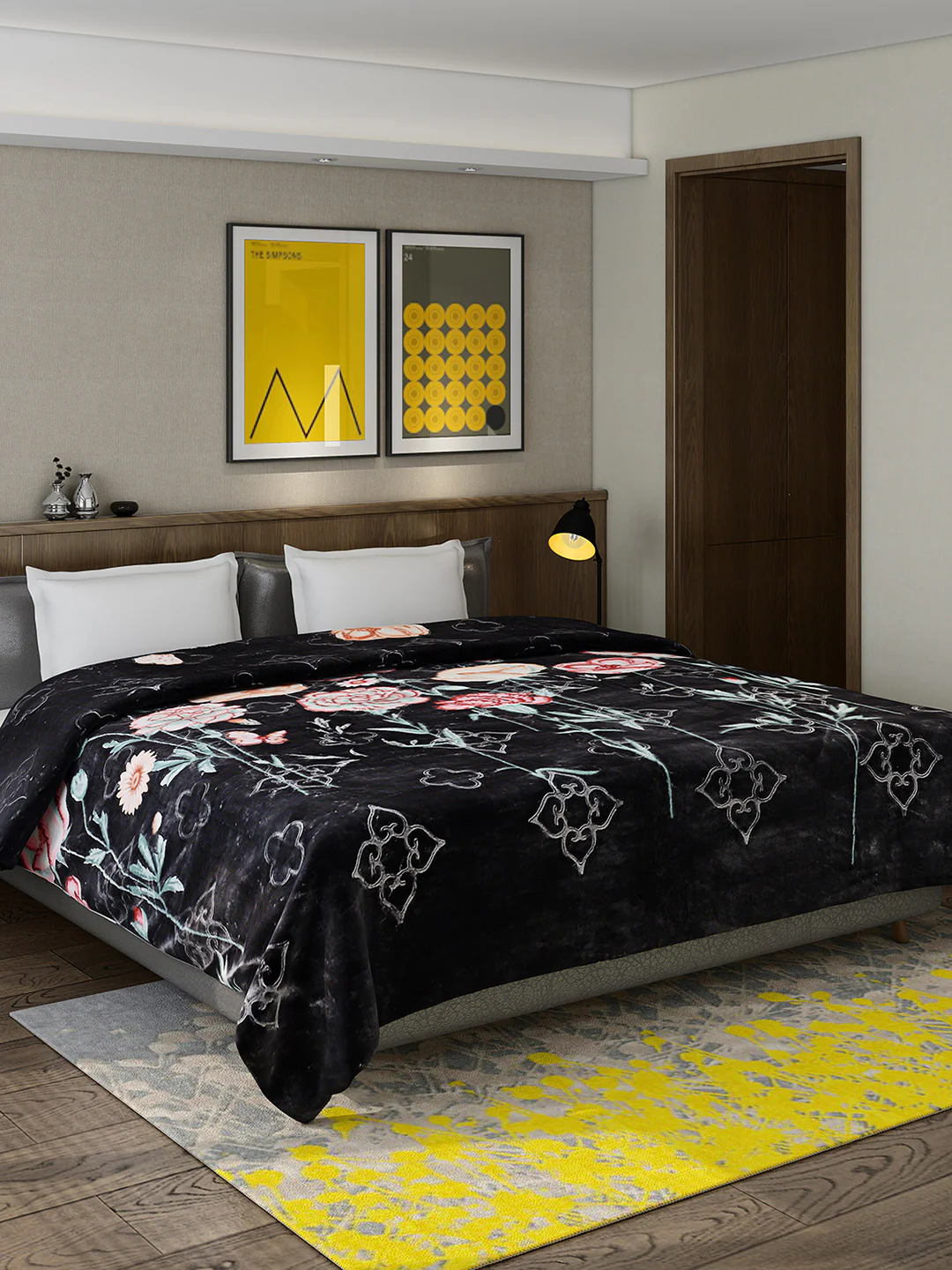 Printed Double Bed Reversible Blanket 2 Ply, 910 GSM, 4.8 kg (Vista) - Image 2
