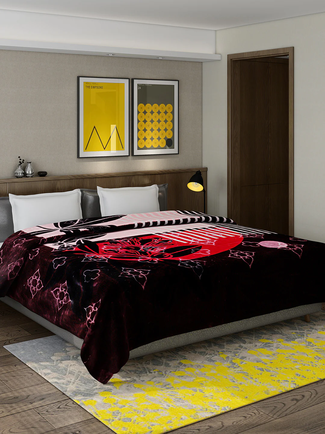 Printed Double Bed Reversible Blanket 2 Ply, 910 GSM, 4.8 kg (Vista) - Image 2