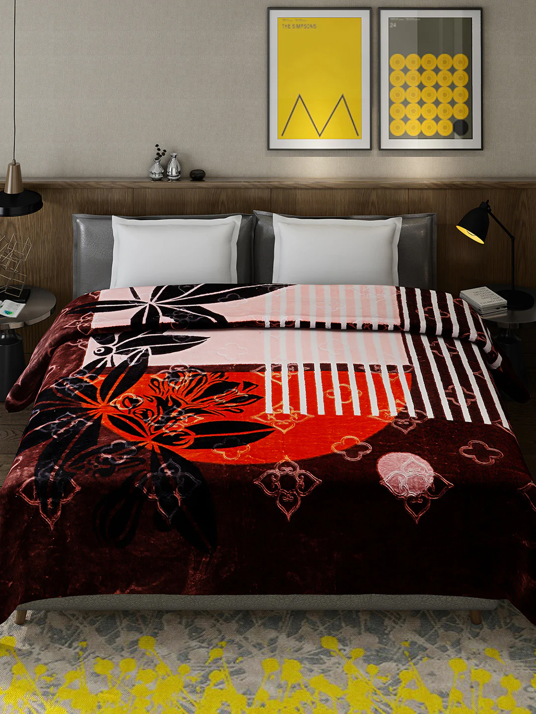 Printed Double Bed Reversible Blanket 2 Ply, 910 GSM, 4.8 kg (Vista) - Image 3