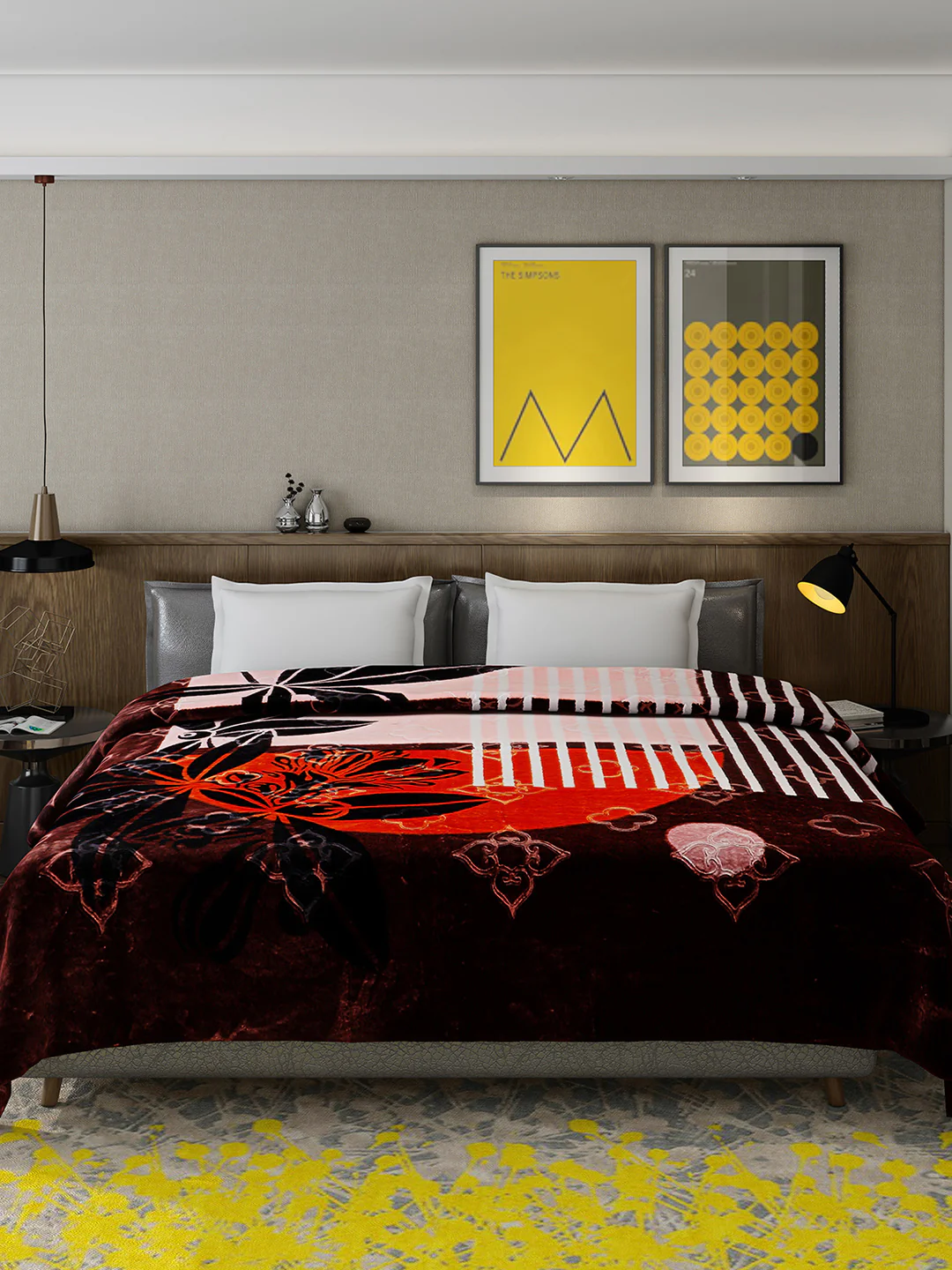 Printed Double Bed Reversible Blanket 2 Ply, 910 GSM, 4.8 kg (Vista) - Image 4