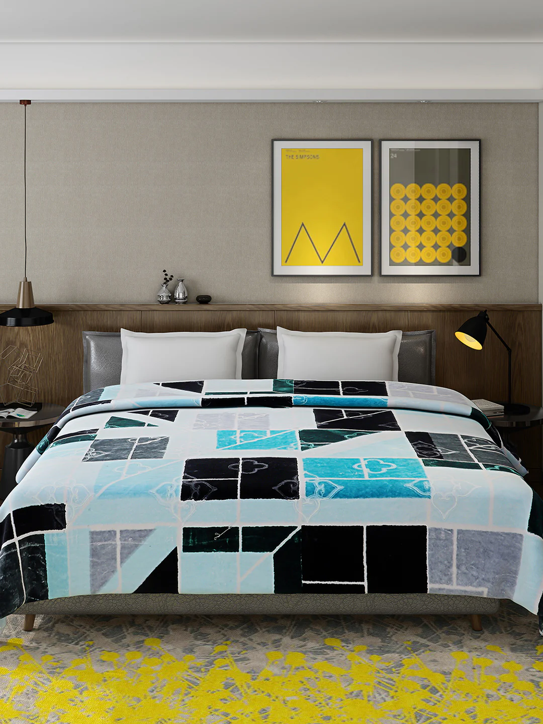 Printed Double Bed Reversible Blanket 2 Ply, 910 GSM, 4.8 kg (Vista) - Image 4