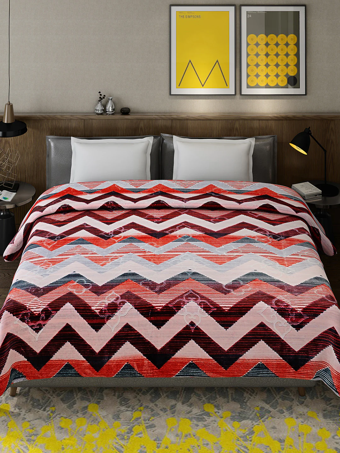 Printed Double Bed Reversible Blanket 2 Ply, 910 GSM, 4.8 kg (Vista) - Image 3
