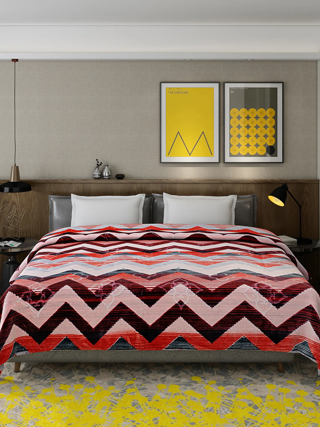Printed Double Bed Reversible Blanket 2 Ply, 910 GSM, 4.8 kg (Vista) - Image 4