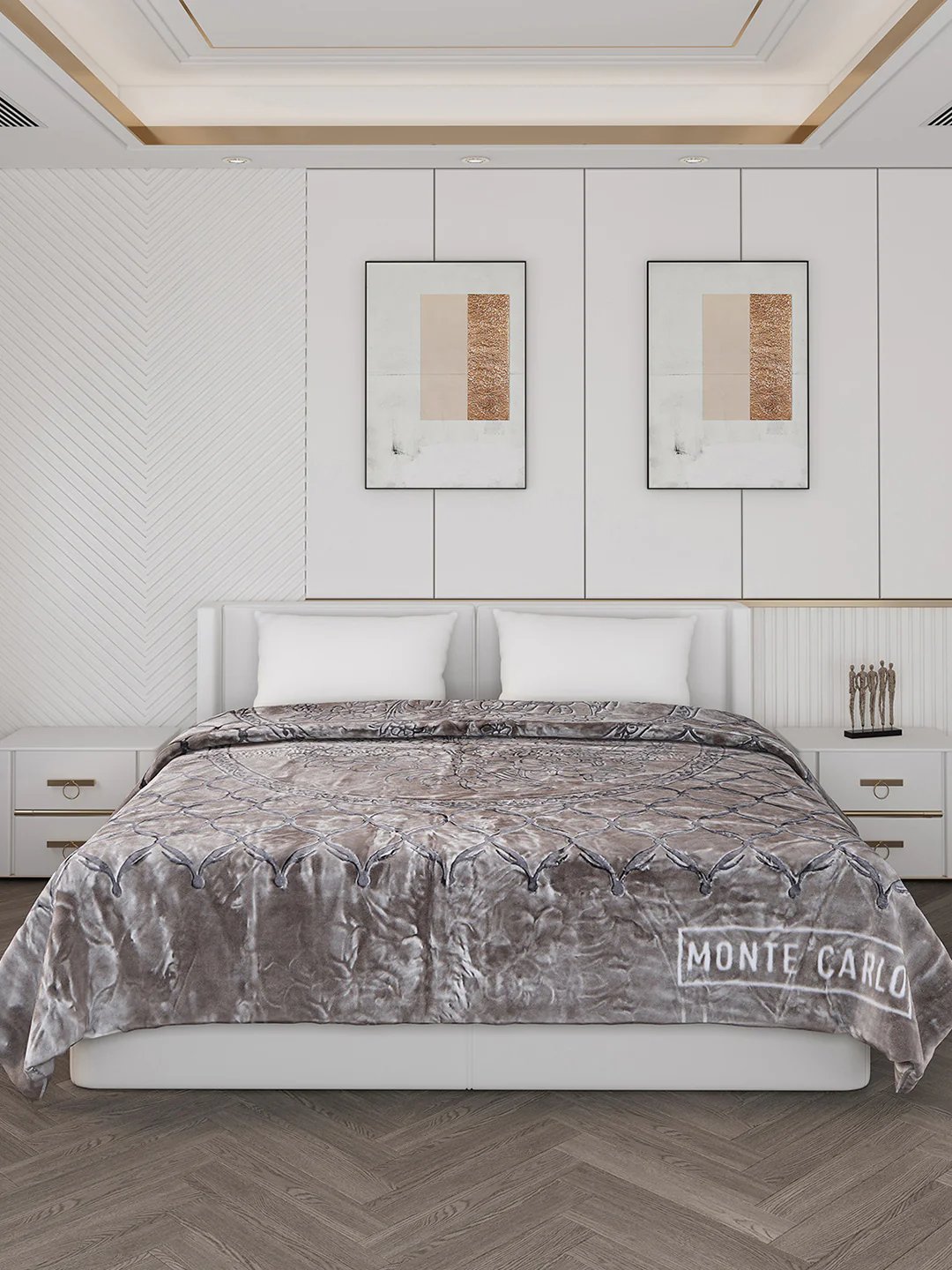 Printed Double Bed Reversible Blanket 2 Ply, 947 GSM, 5 kg (Rusty) - Image 4