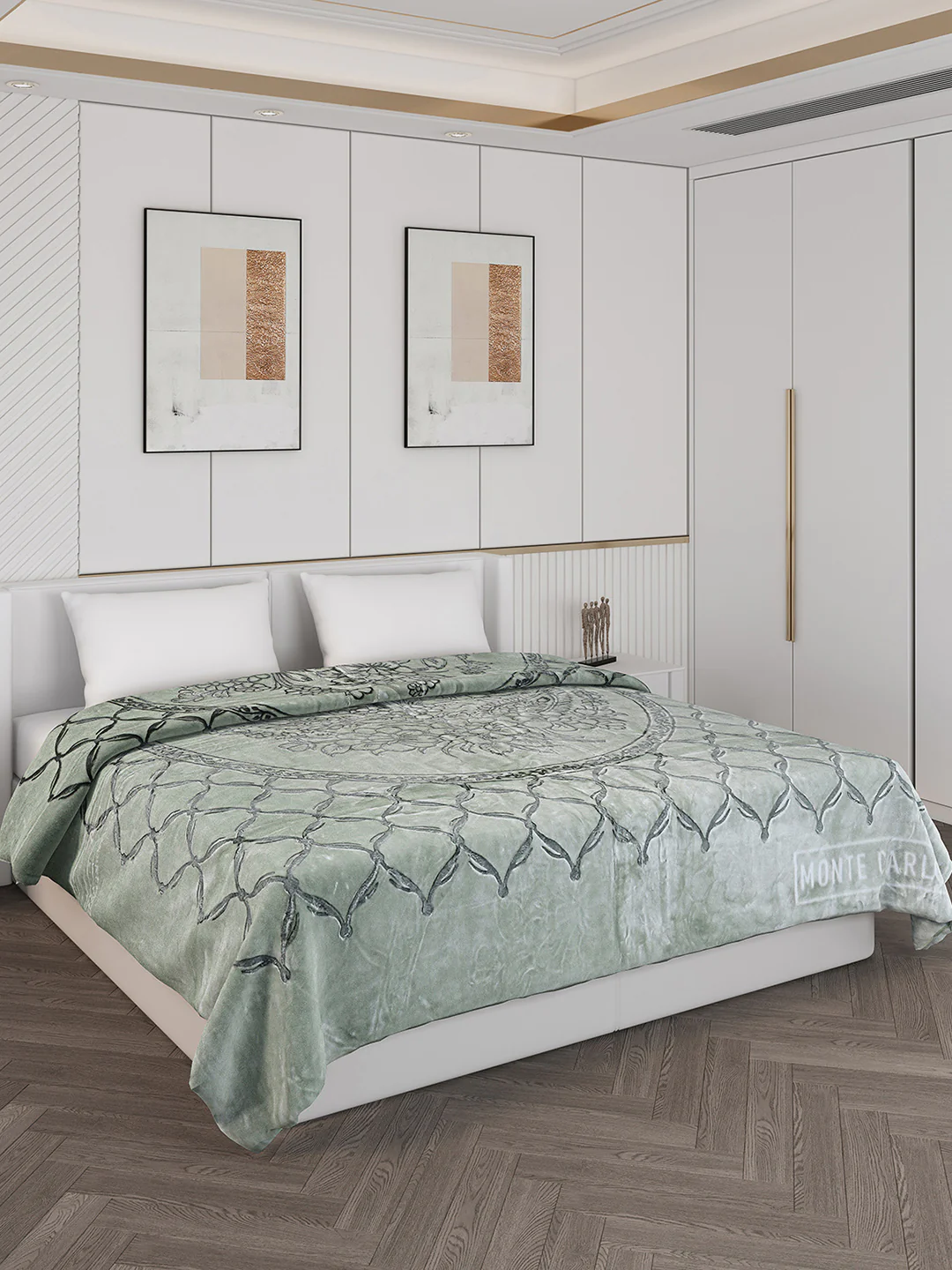 Printed Double Bed Reversible Blanket 2 Ply, 947 GSM, 5 kg (Rusty) - Image 2