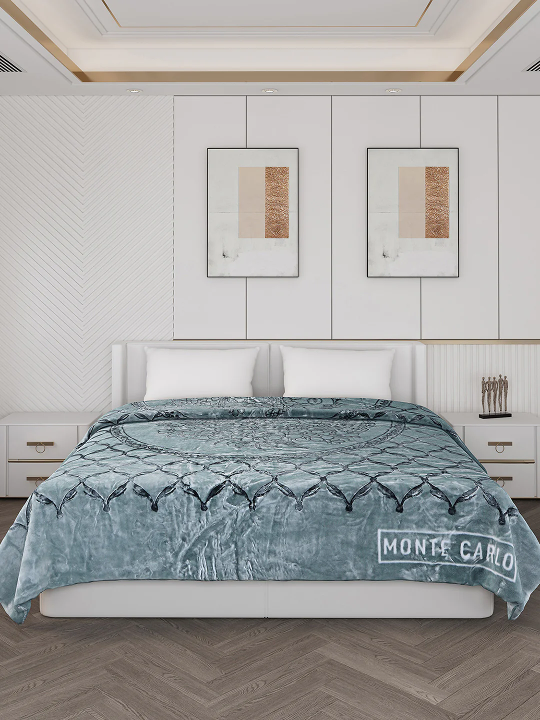 Printed Double Bed Reversible Blanket 2 Ply, 947 GSM, 5 kg (Rusty) - Image 4
