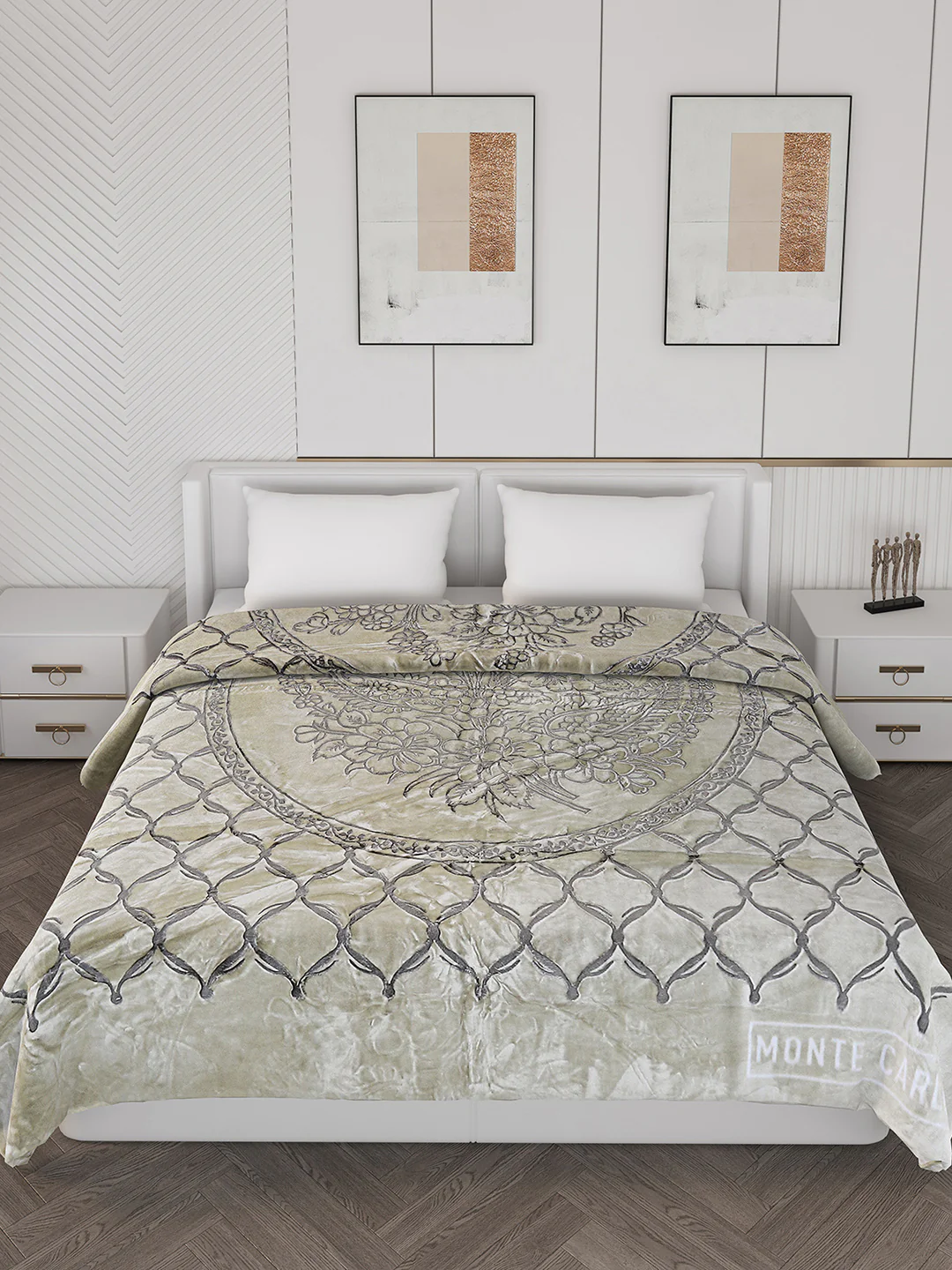 Printed Double Bed Reversible Blanket 2 Ply, 947 GSM, 5 kg (Rusty) - Image 3