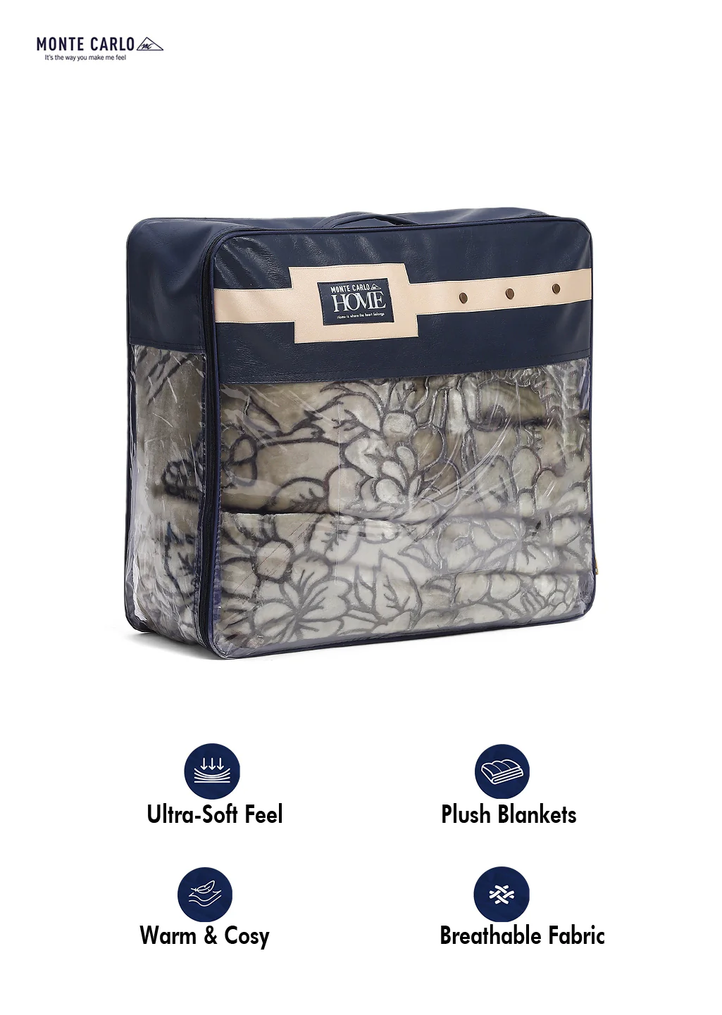 Printed Double Bed Reversible Blanket 2 Ply, 947 GSM, 5 kg (Rusty) - Image 8