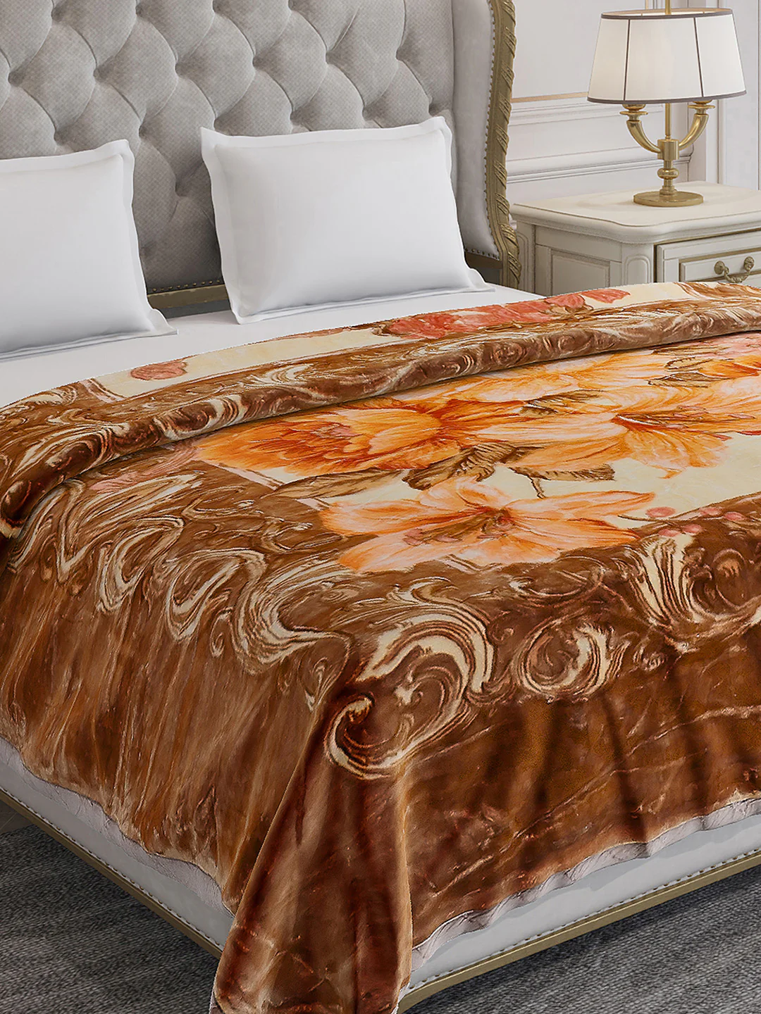 Printed Double Bed Reversible Blanket 3 Ply, 1516 GSM, 8 kg (Superimo)