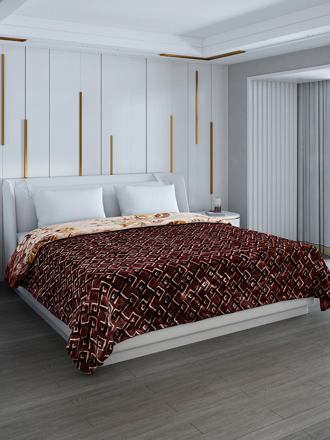 Printed Double Bed Blanket for Heavy Winter -3 Ply - Image 5