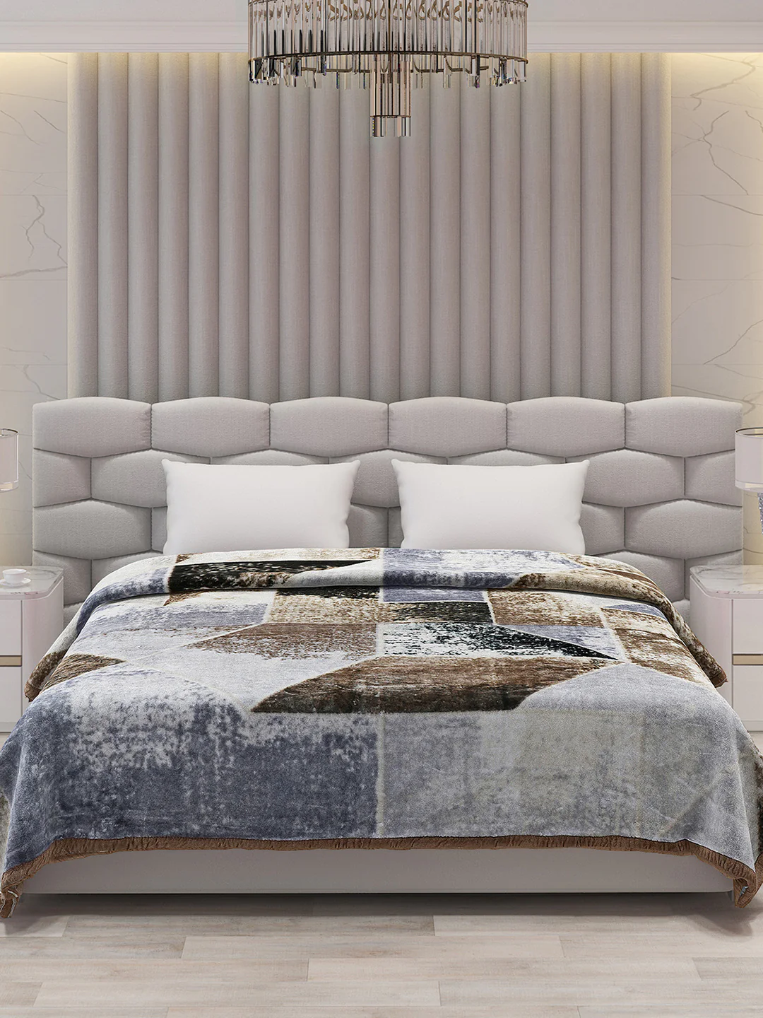 Printed Double Bed Blanket for Mild Winter -1 Ply - Image 3