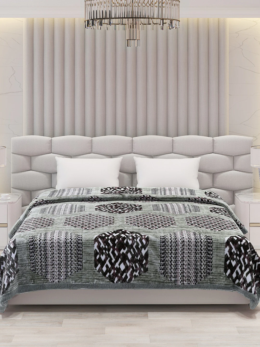 Printed Double Bed Blanket for Mild Winter -1 Ply - Image 3