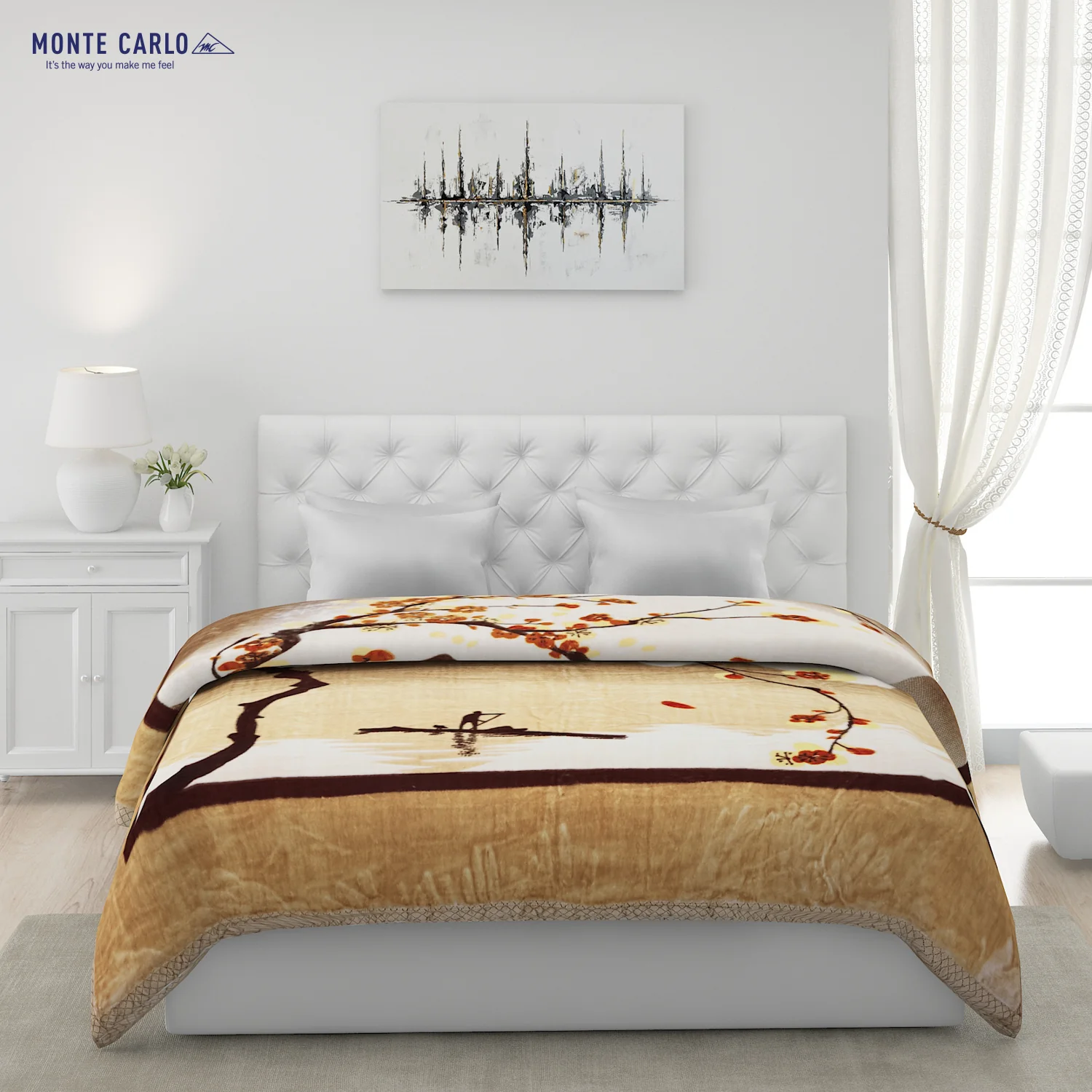Printed Double Bed Blanket for Mild Winter -1 Ply - Image 2