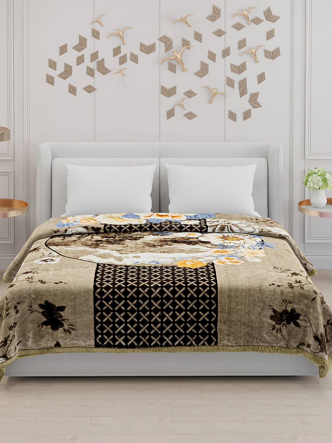Printed Double Bed Blanket for Mild Winter -1 Ply - Image 3