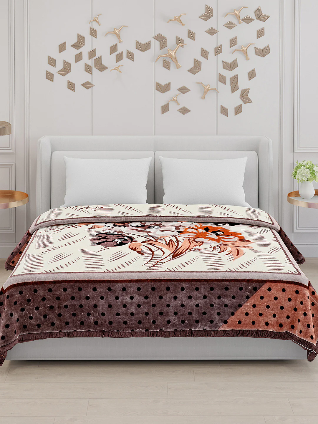 Printed Double Bed Blanket for Mild Winter -1 Ply - Image 3
