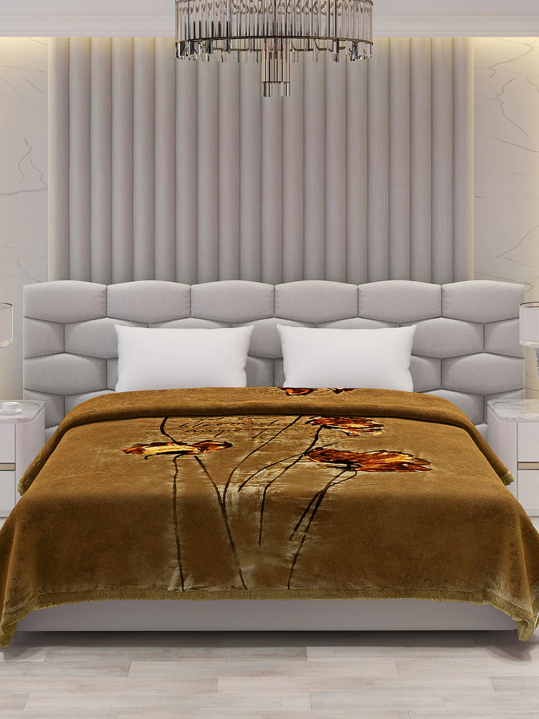 Printed Double Bed Blanket for Mild Winter -1 Ply - Image 3