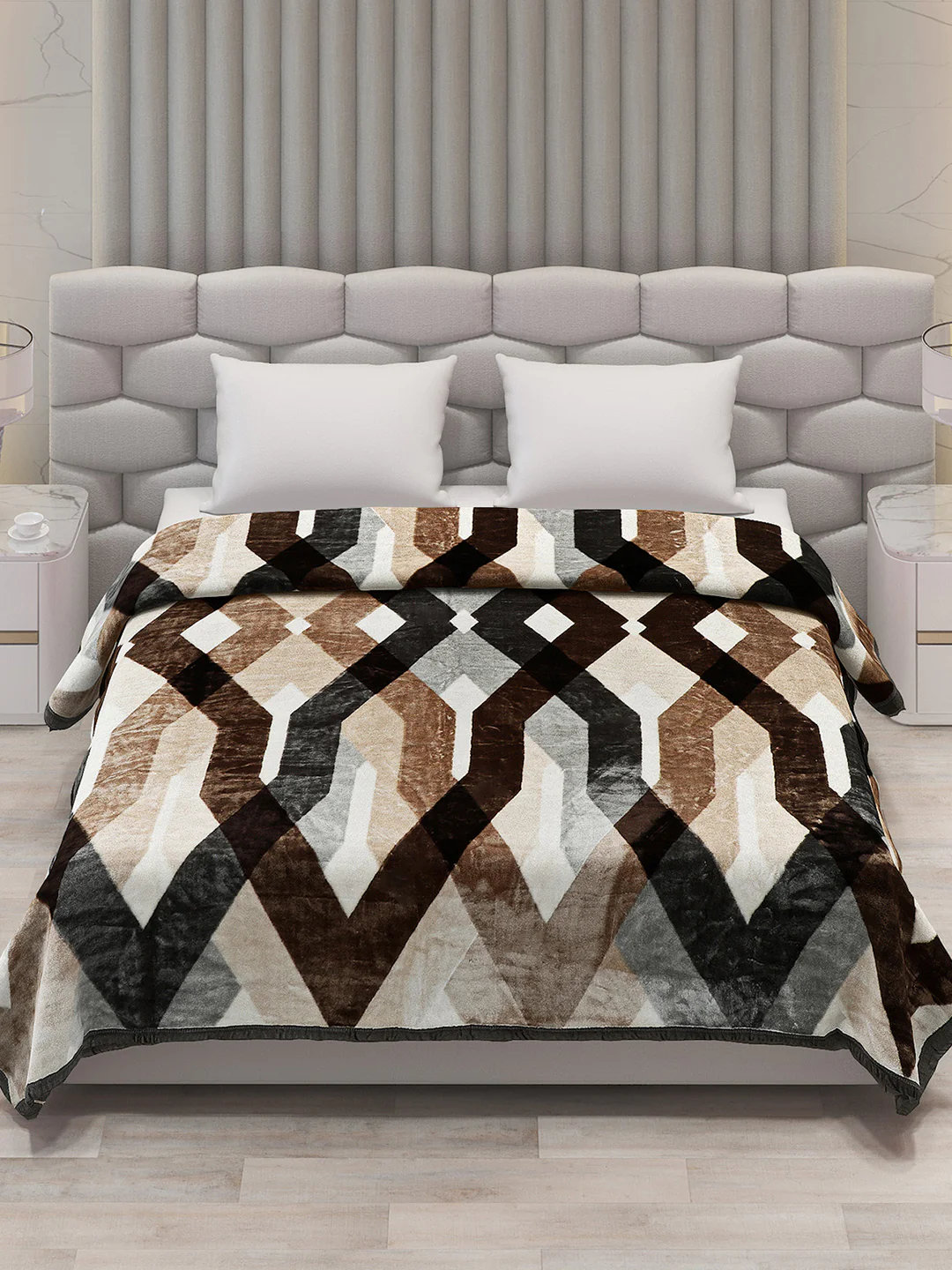Printed Double Bed Blanket for Mild Winter -1 Ply - Image 2