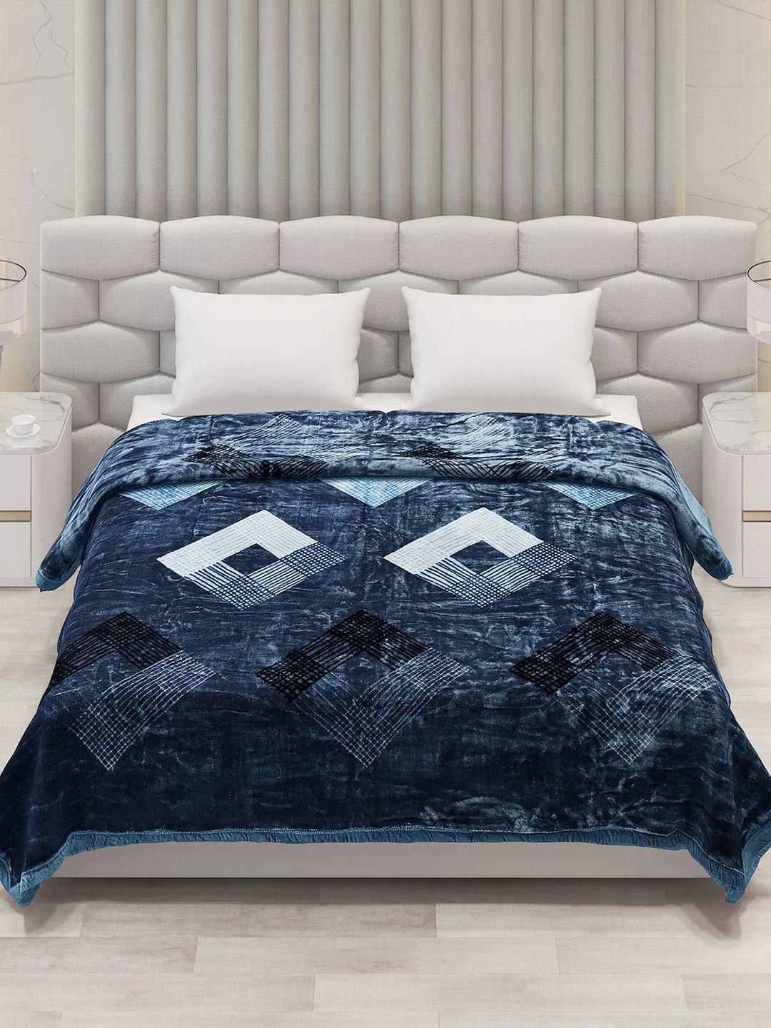 Printed Double Bed Blanket for Mild Winter -1 Ply - Image 2