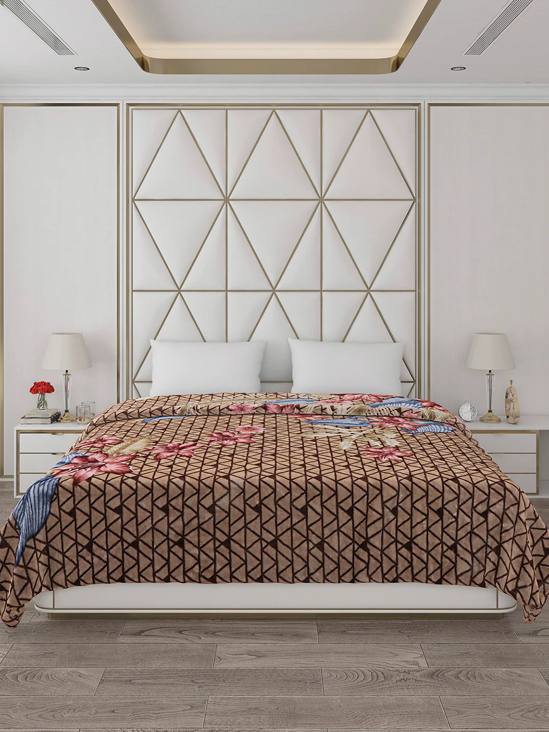 Printed Double Bed Blanket for Mild Winter -1 Ply - Image 2