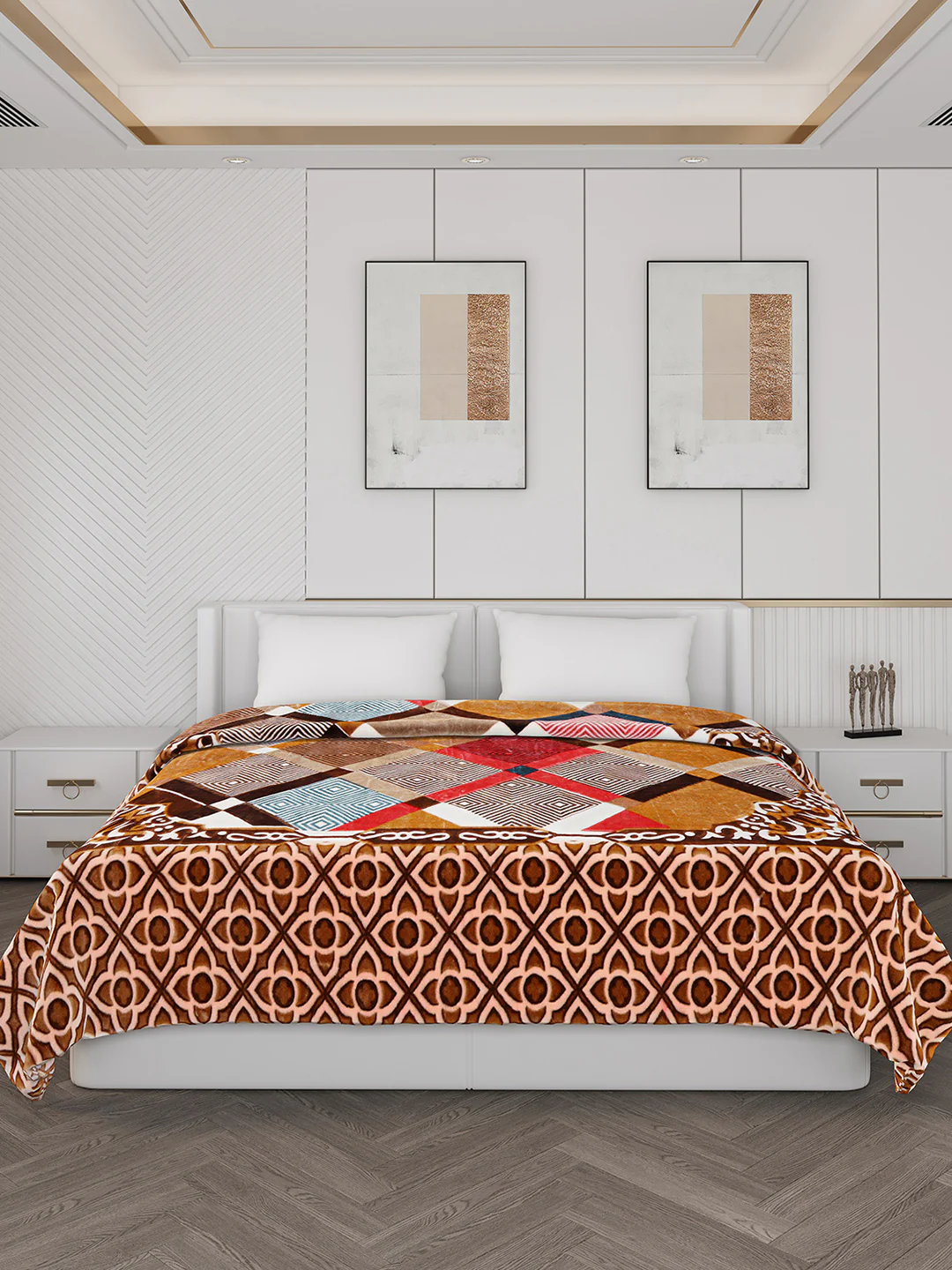 Printed Double Bed Blanket for Mild Winter -1 Ply - Image 2