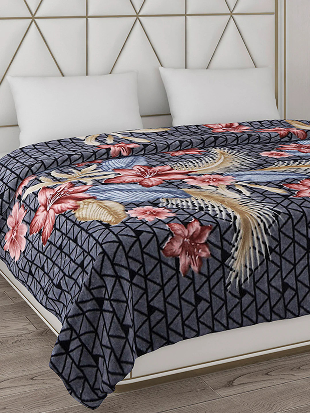 Printed Double Bed Blanket for Mild Winter -1 Ply - Image 4