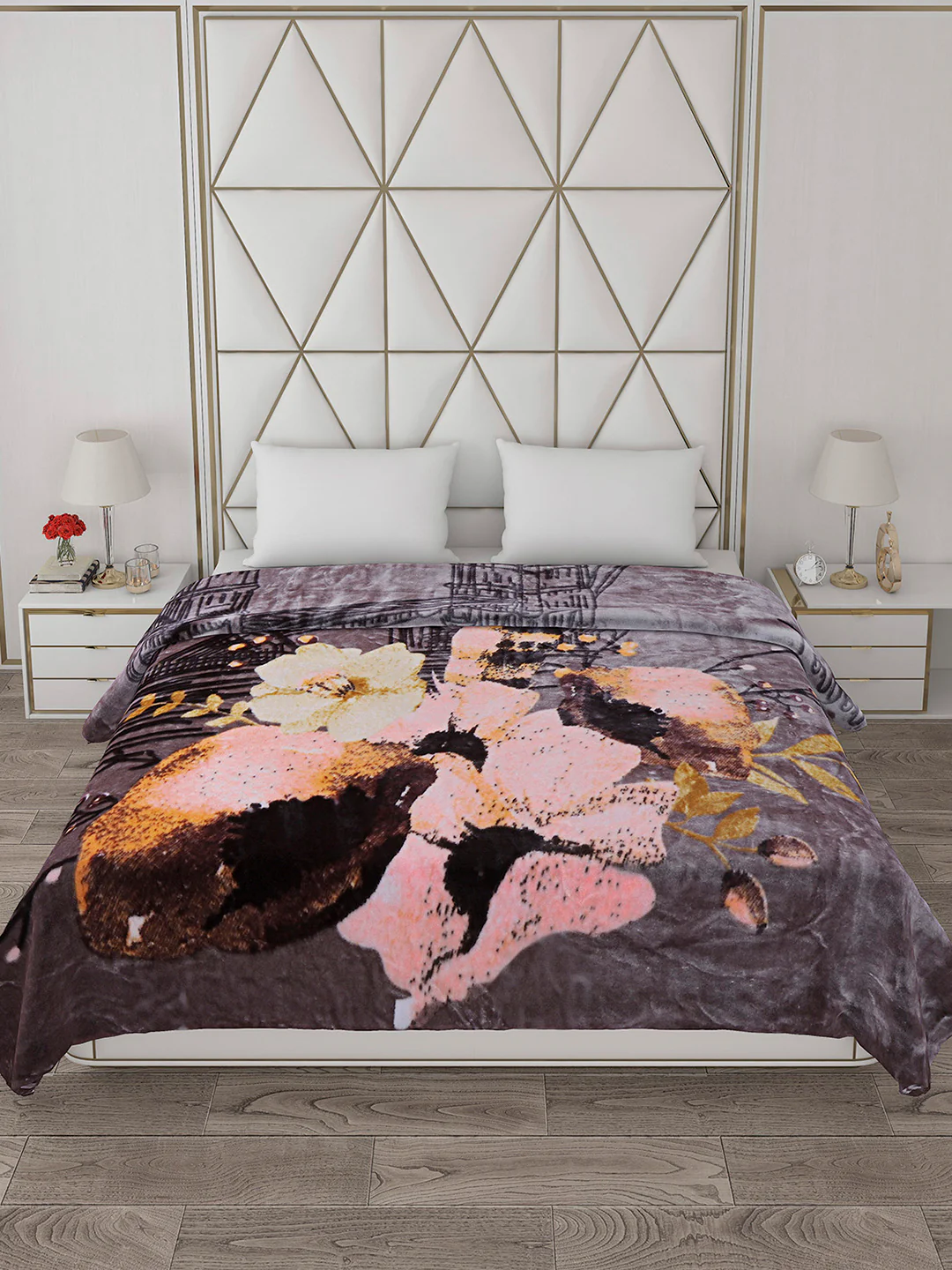 Printed Double Bed Blanket for Mild Winter -1 Ply - Image 3