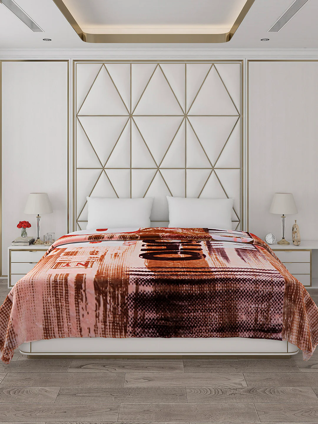Printed Double Bed Blanket for Mild Winter -1 Ply - Image 2