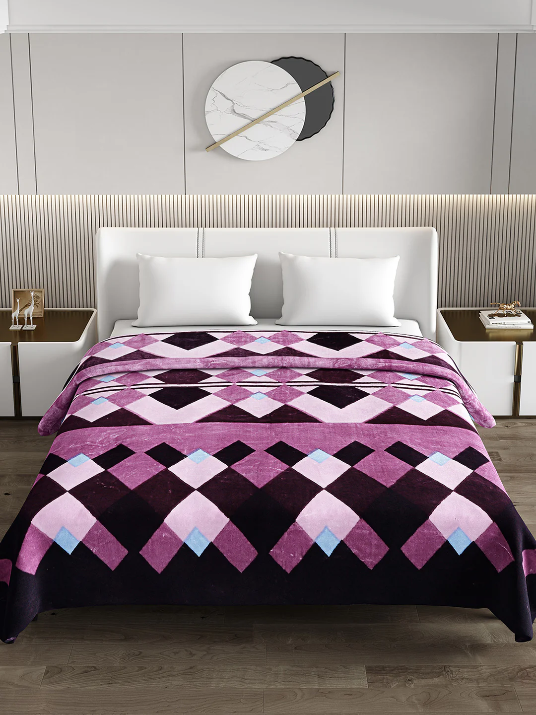 Printed Double Bed Blanket for Mild Winter -1 Ply - Image 3