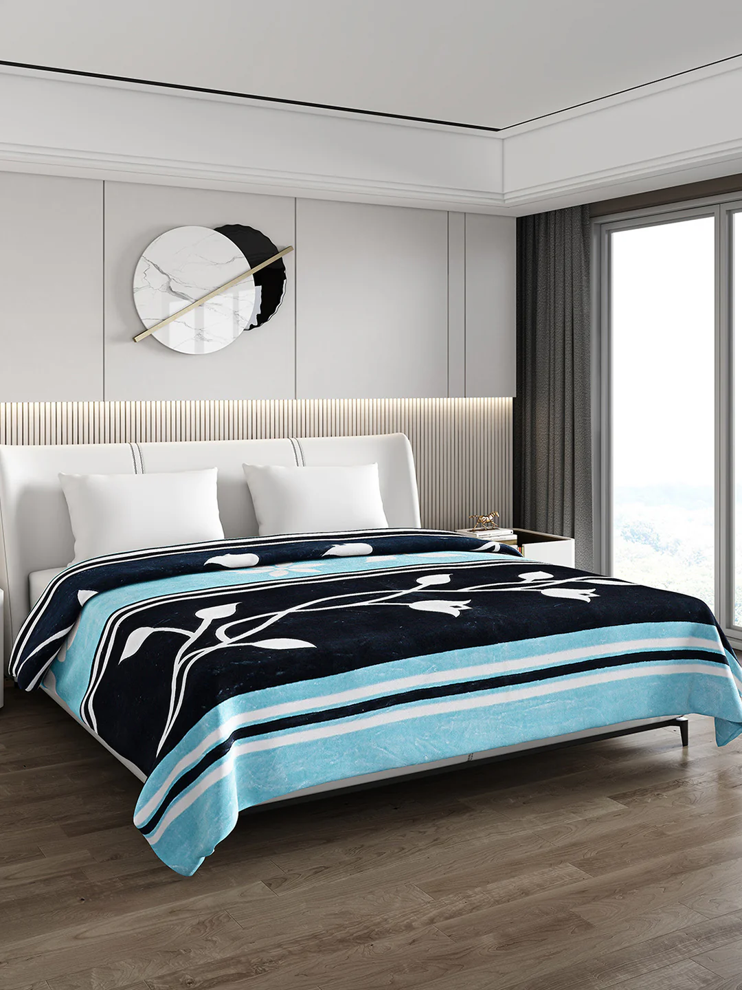 Printed Double Bed Blanket for Mild Winter -1 Ply - Image 3