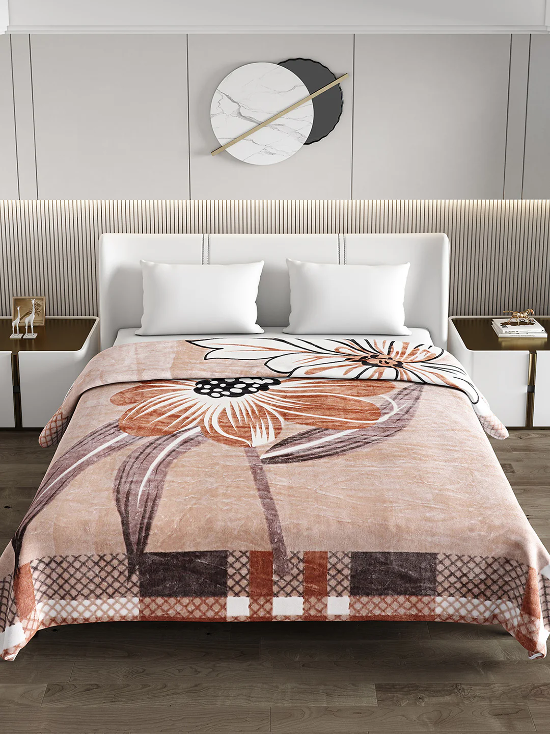 Printed Double Bed Blanket for Mild Winter -1 Ply - Image 3