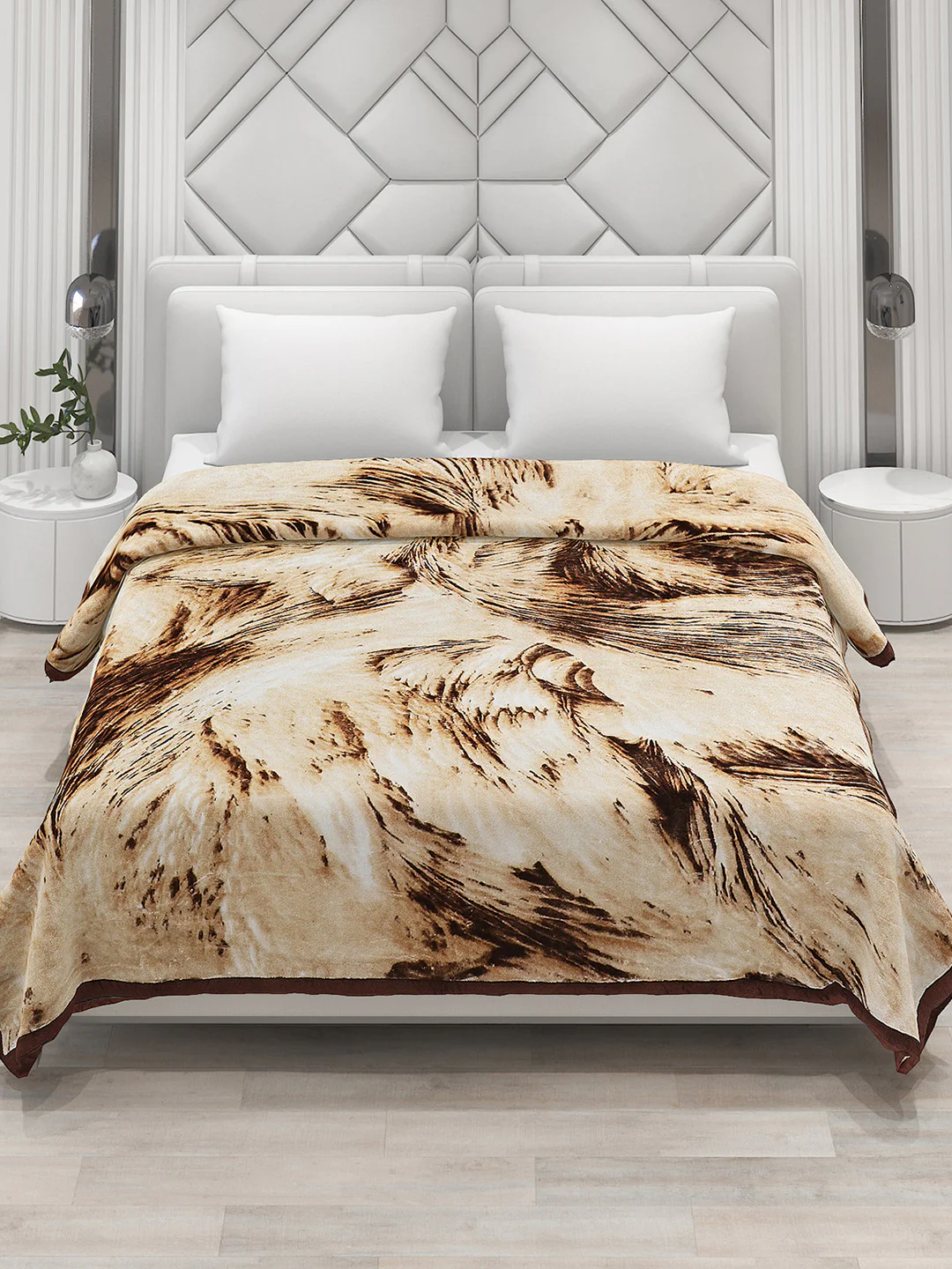 Printed Double Bed Blanket for Mild Winter -2 Ply - Image 2