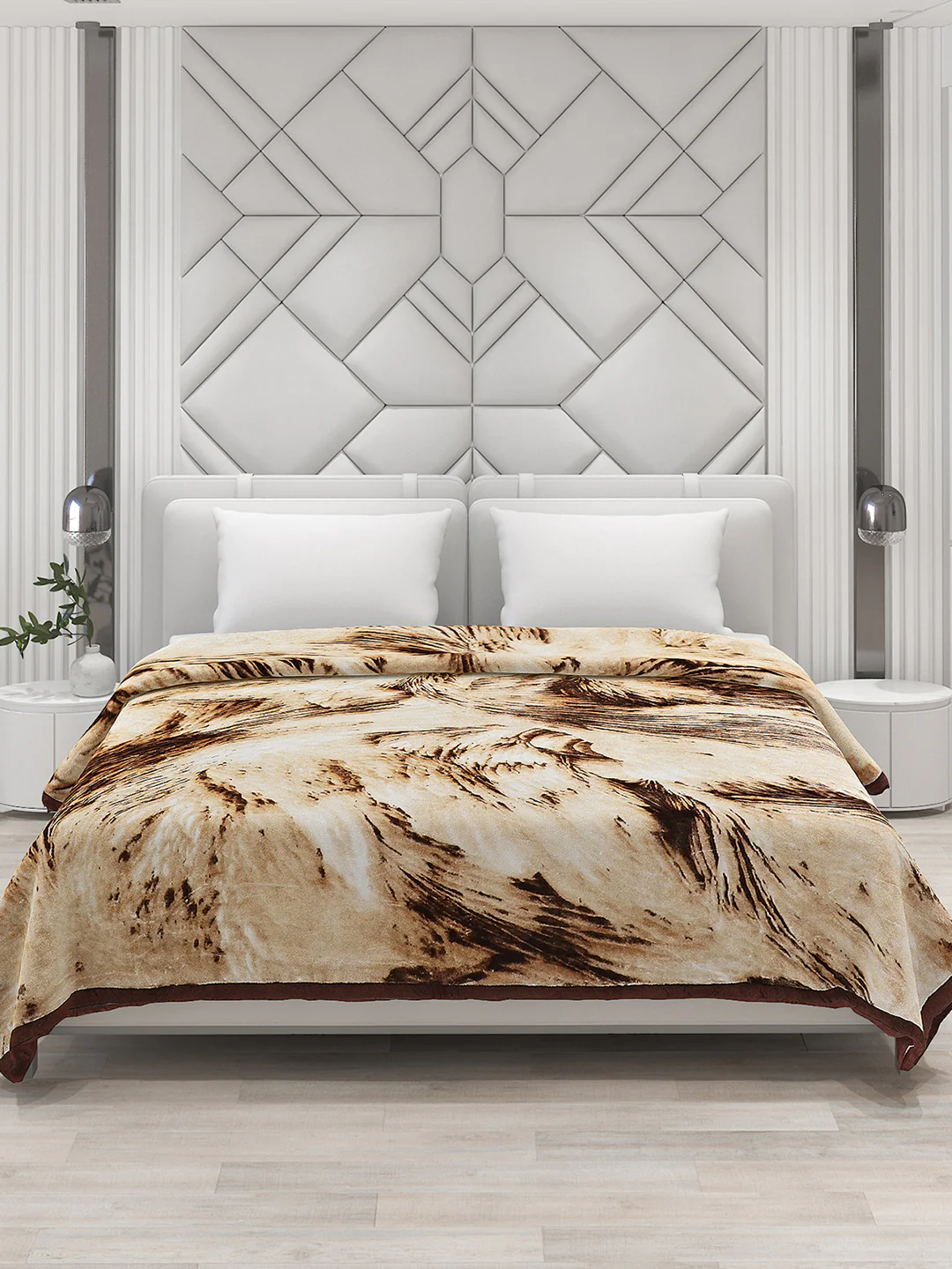 Printed Double Bed Blanket for Mild Winter -2 Ply - Image 3