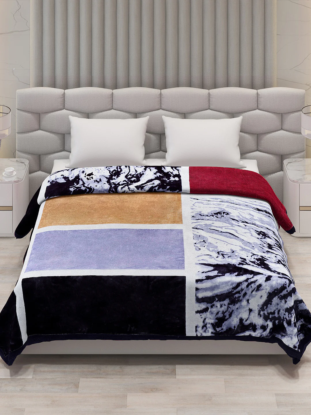 Printed Double Bed Blanket for Mild Winter -2 Ply - Image 2