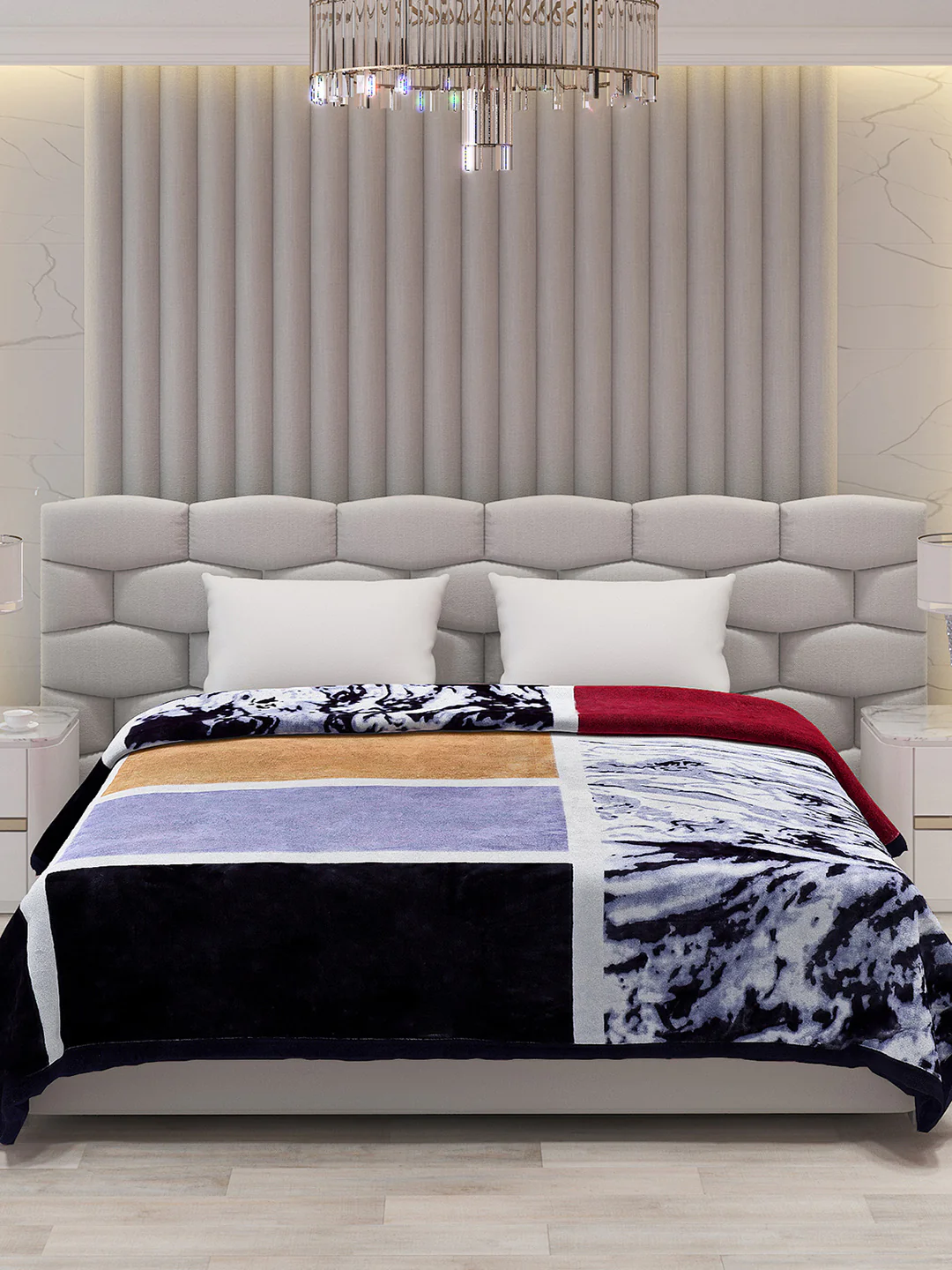 Printed Double Bed Blanket for Mild Winter -2 Ply - Image 3