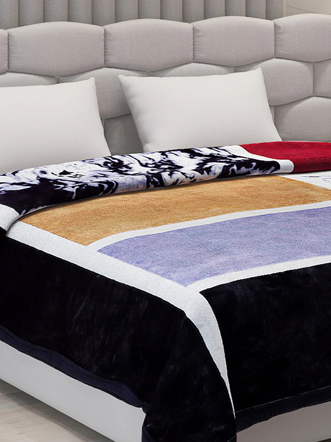 Printed Double Bed Blanket for Mild Winter -2 Ply - Image 4