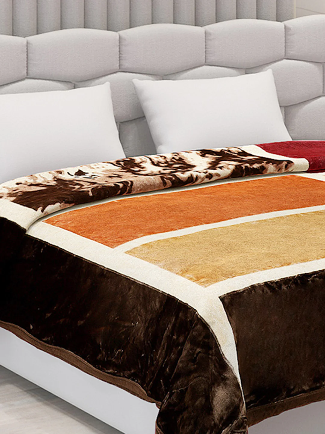 Printed Double Bed Blanket for Mild Winter -2 Ply - Image 4