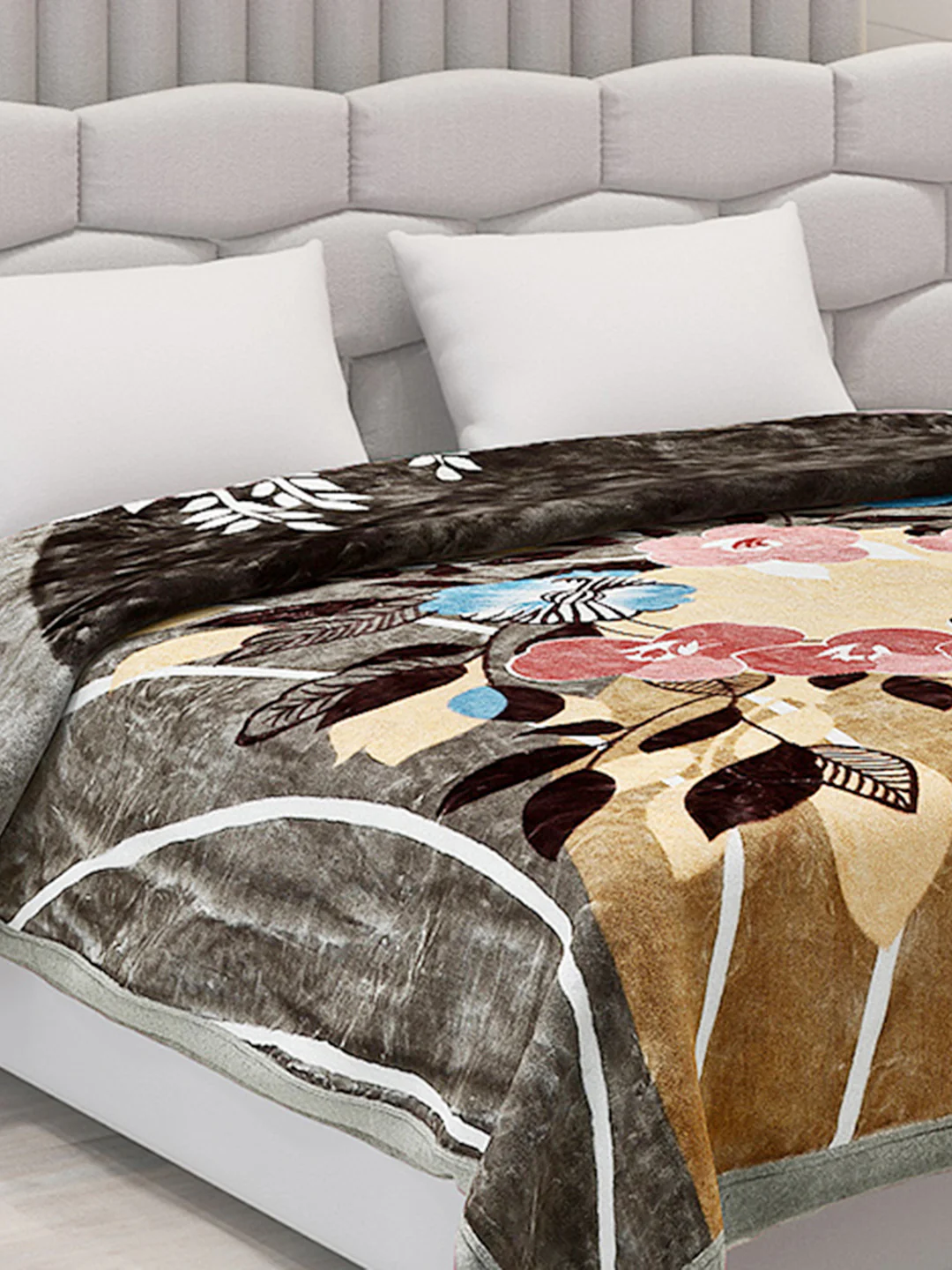 Printed Double Bed Blanket for Mild Winter -2 Ply - Image 4