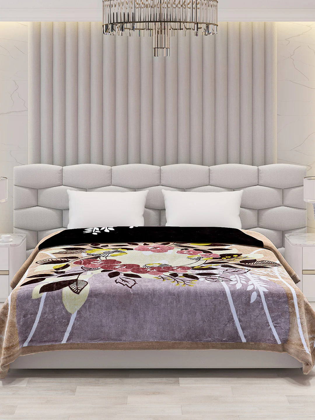 Printed Double Bed Blanket for Mild Winter -2 Ply - Image 3